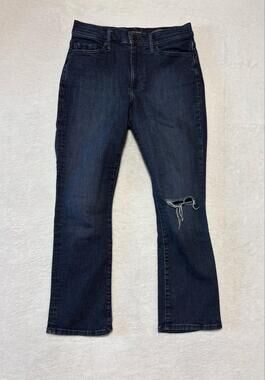 Banana Republic Jeans Womens 26 High Rise Cropped Flare Distressed Stretch Denim